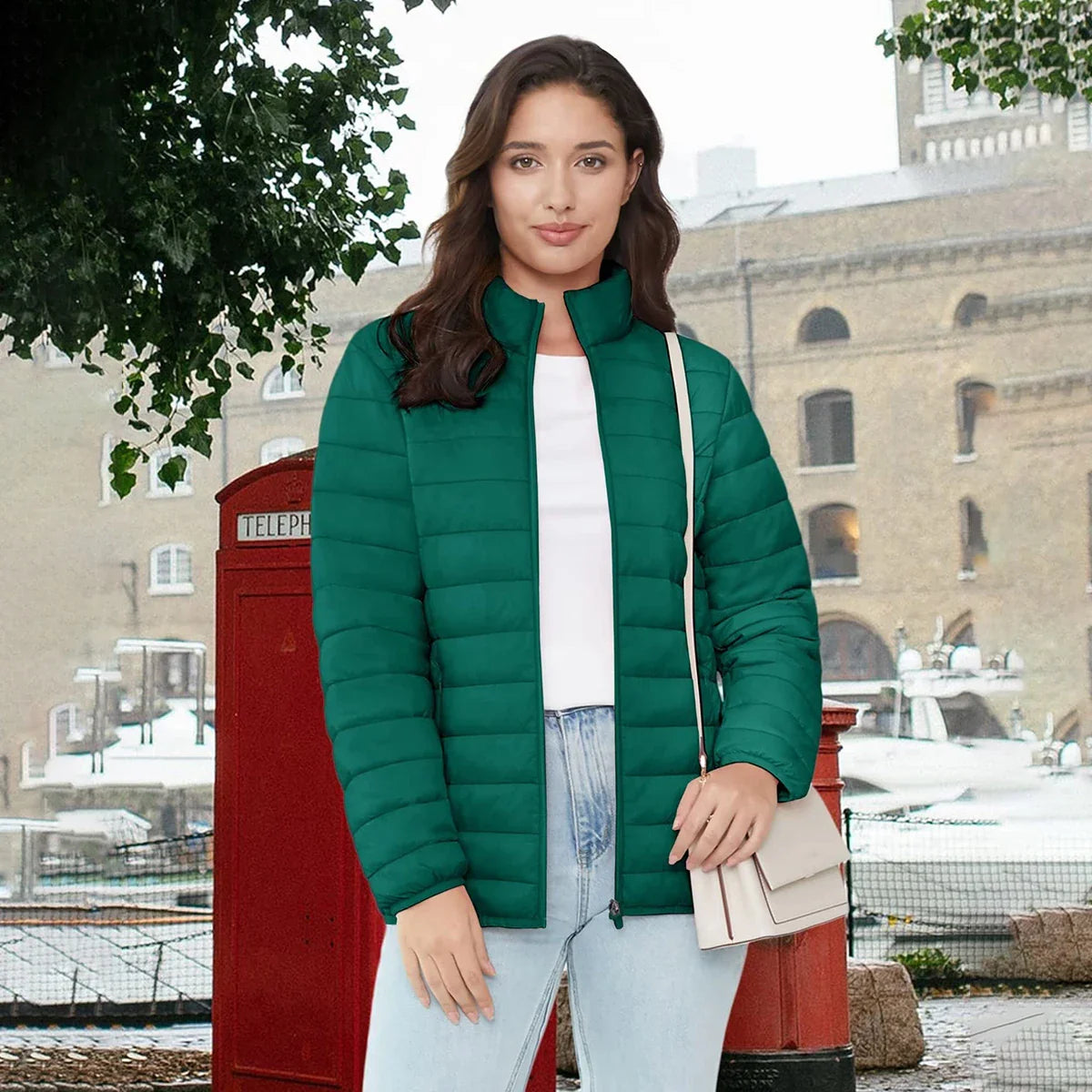 Hala - Puffer jacket with ribbed trim