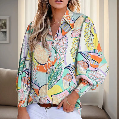 Zana - Vintage Bunt druck Blusen