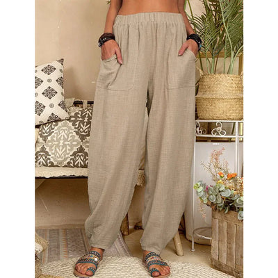 Malia - Vintage Baumwolle Leinen Boho Hose