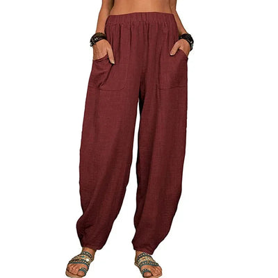 Malia - Vintage Baumwolle Leinen Boho Hose