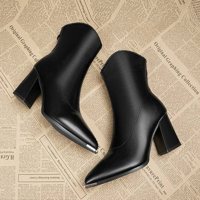 Florine - Komfortstiefel aus Leder mit Absatz