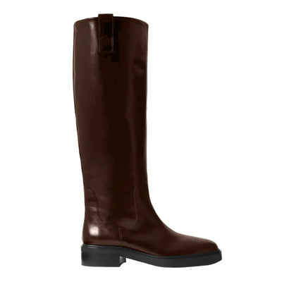 Nikola - Lange Komfortstiefel aus Leder mit Absatz