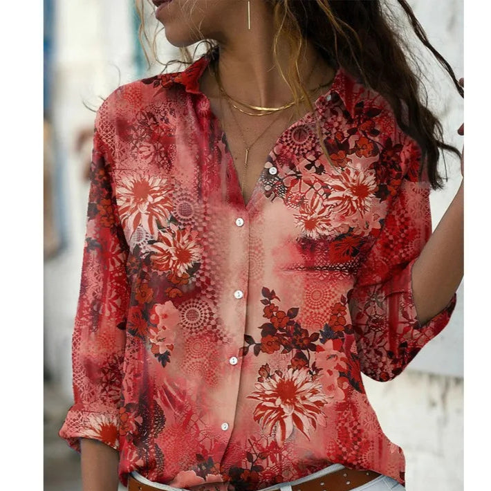Mila - Vintage Blumen druck Blusen
