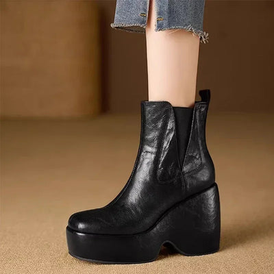 Unika - Komfortstiefel aus Leder mit hoher Sohle