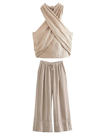 Sara - Boho Set Mit Leinen Hose