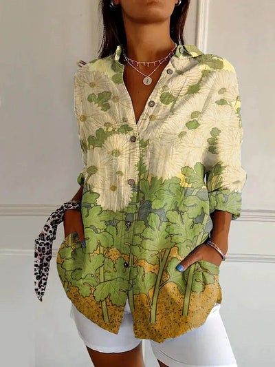 Luna - Lange Bluse mit Blumendruck