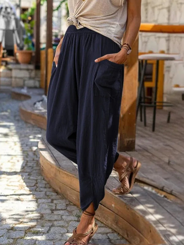 Emi - Vintage Baumwolle Leinen Boho Hose