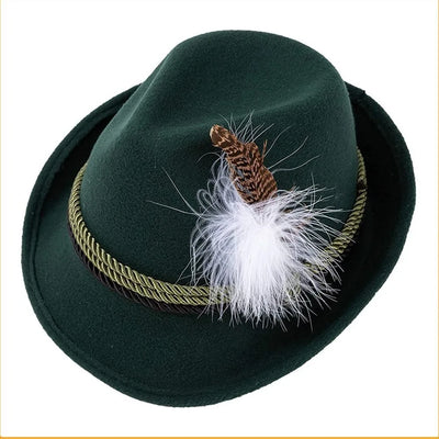 Elegant Herren-Oktoberfest-Fedora mit Feder – Das perfekte Kostüm-Accessoire für Ihren Festauftritt