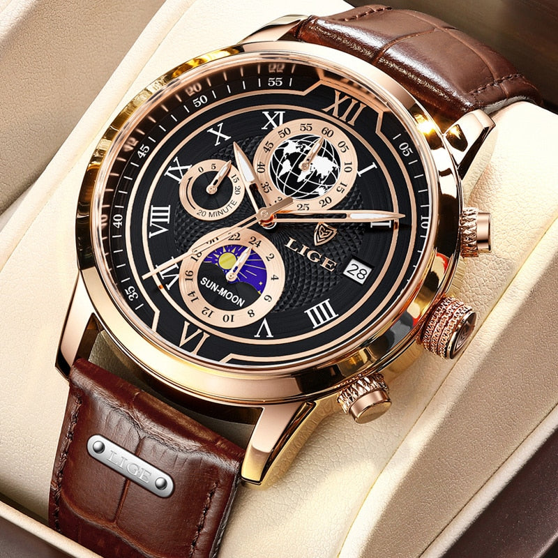 Chronographenuhr | mit Premium-Lederarmband
