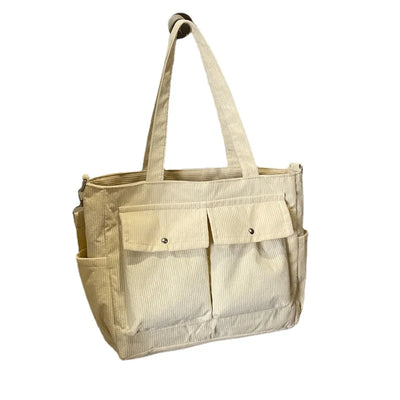 ADELINA™ | SAC CABAS EN VELOURS CÔTELÉ