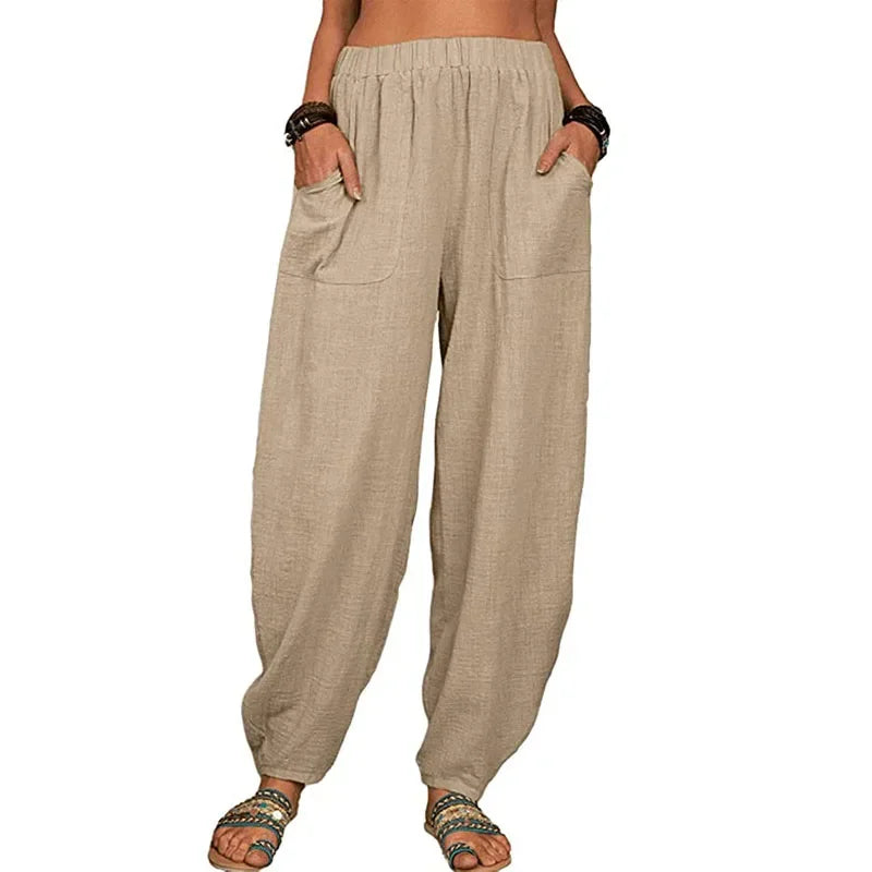 Malia - Vintage Baumwolle Leinen Boho Hose