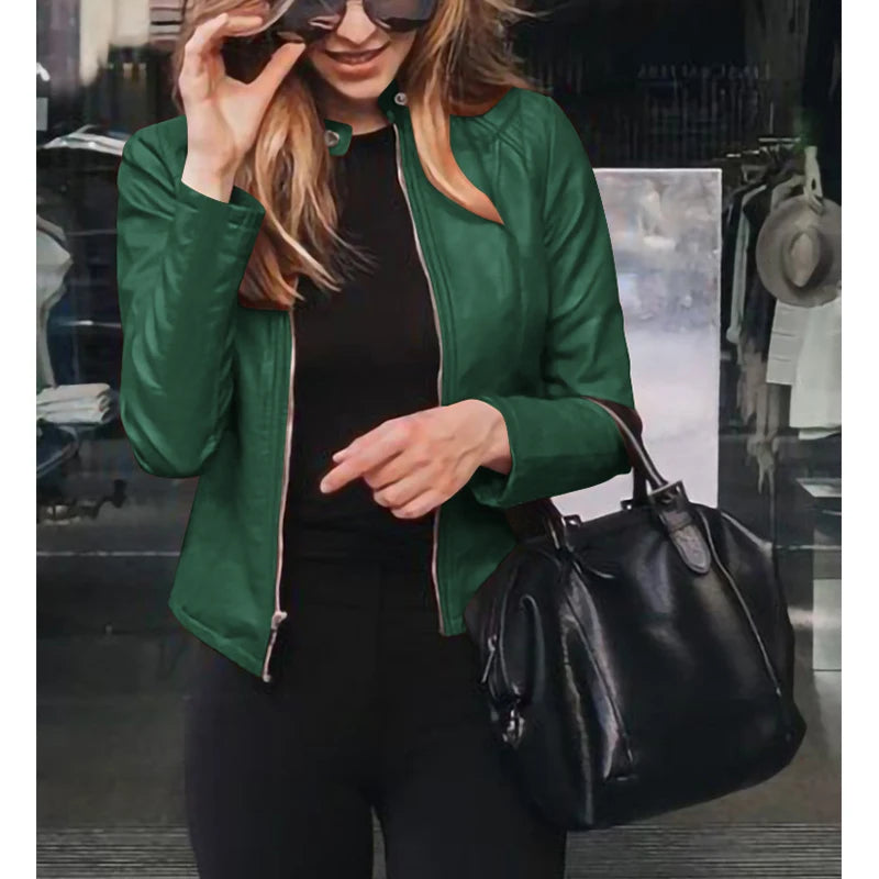 Shira - Stylische Leder Zwischenjacke