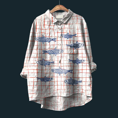 Rael | Bequemes Vintage-Shirt mit Fischdesgin