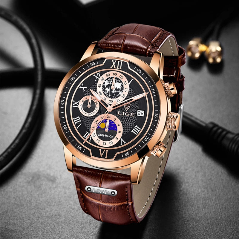 Chronographenuhr | mit Premium-Lederarmband