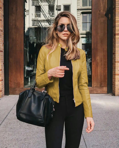 Shira - Stylische Leder Zwischenjacke