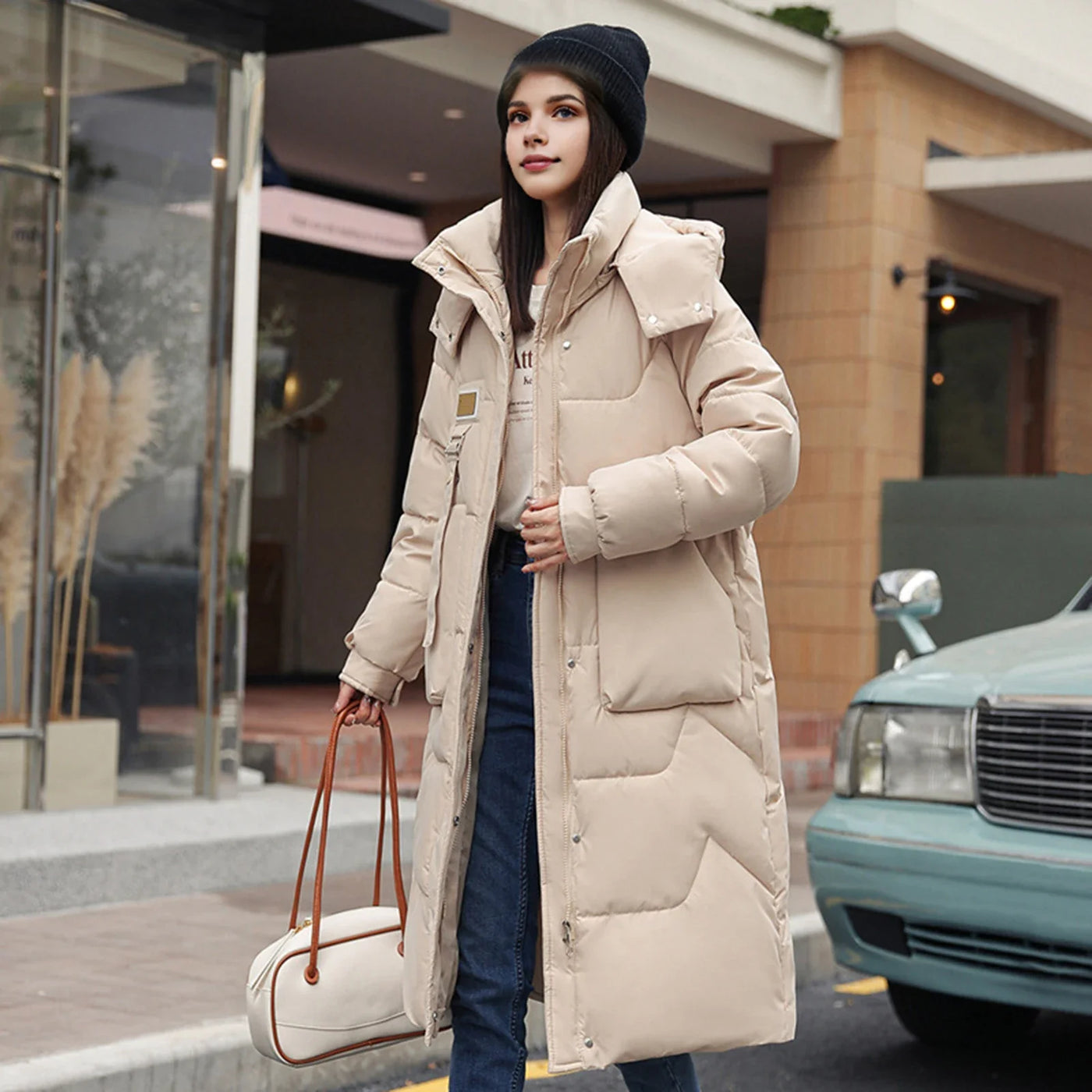 Holly - Warme Pufferjacke mit Fell (vegan)