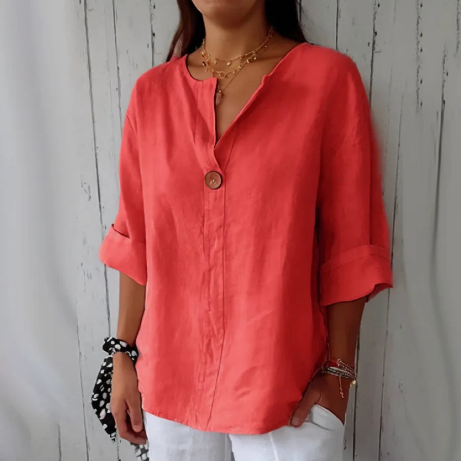 Mariene - Lange Bluse mit Kurzen Ärmeln