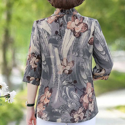 Amelia - Vintage Blumen druck Blusen