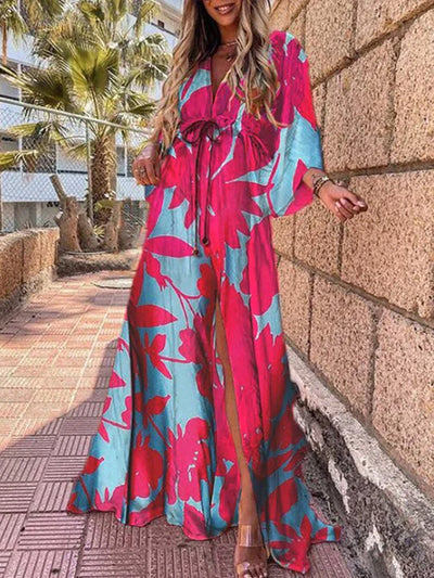 Kiana - Elegant bedrucktes Beach Cover Up Kleid