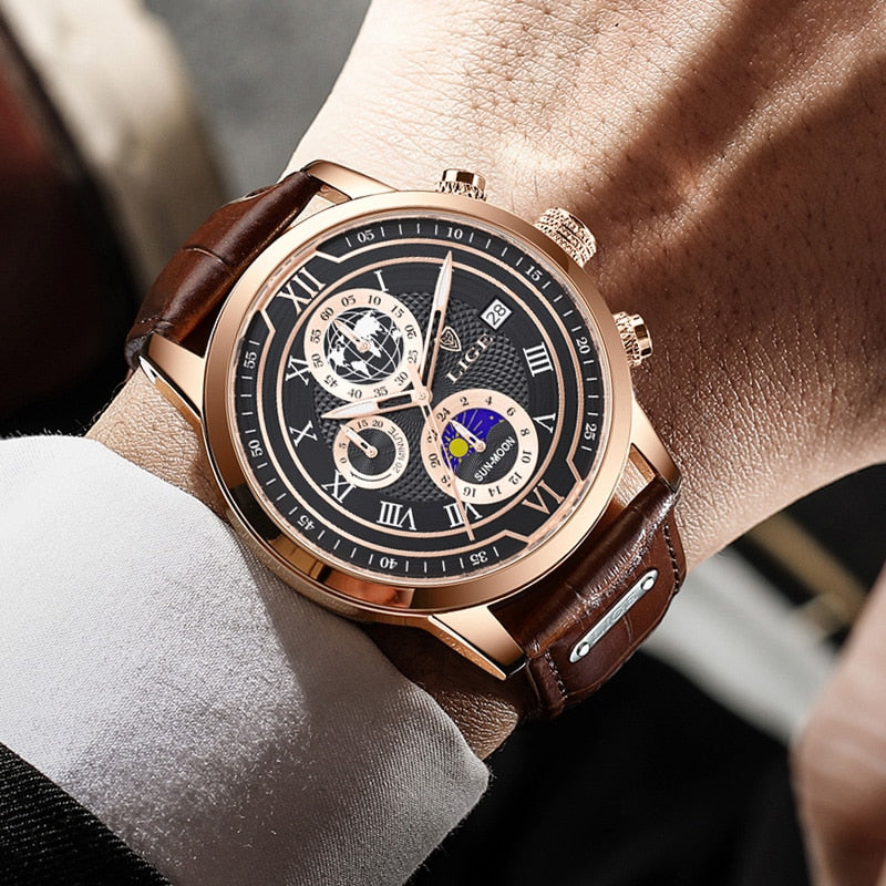Chronographenuhr | mit Premium-Lederarmband