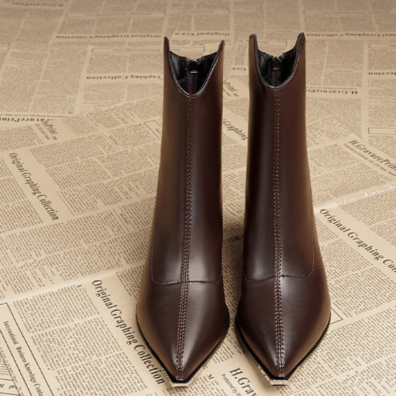 Florine - Komfortstiefel aus Leder mit Absatz