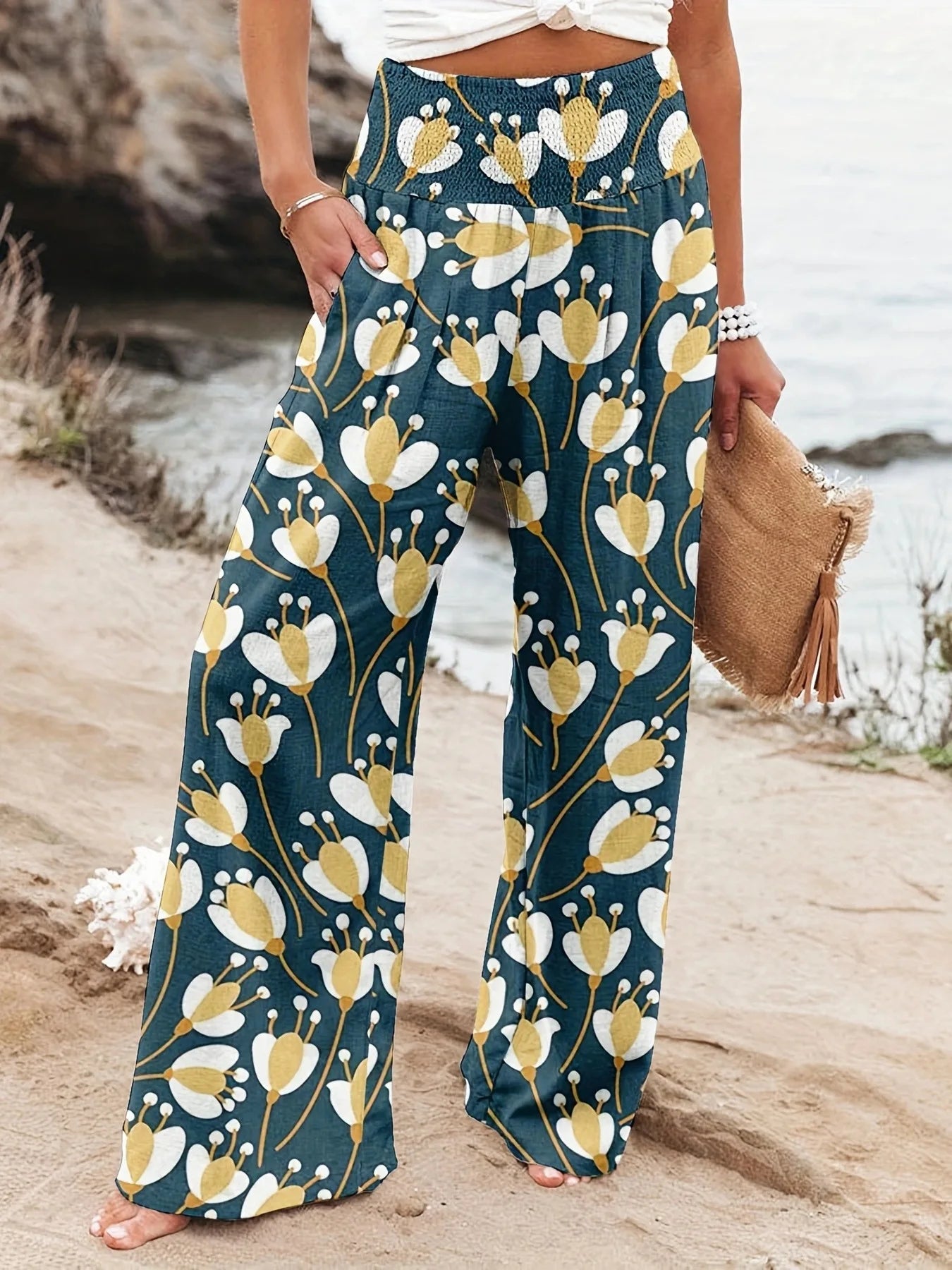 Diana - Luftige Strandhose mit Druck