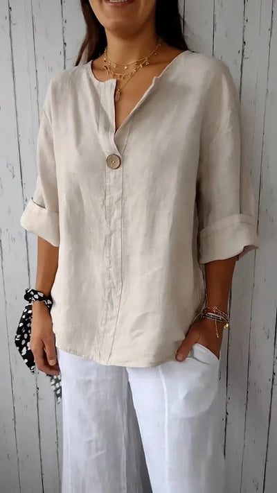 Mariene - Lange Bluse mit Kurzen Ärmeln