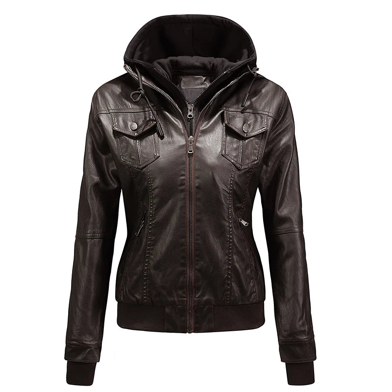 Lilian - Elegante Leder-Motorjacke