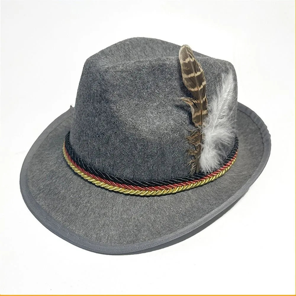 Elegant Herren-Oktoberfest-Fedora mit Feder – Das perfekte Kostüm-Accessoire für Ihren Festauftritt