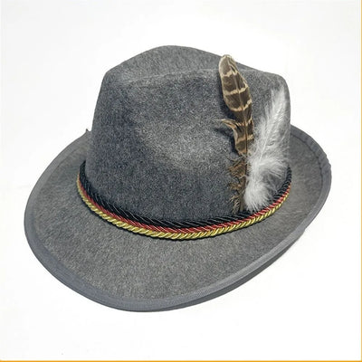 Elegant Herren-Oktoberfest-Fedora mit Feder – Das perfekte Kostüm-Accessoire für Ihren Festauftritt