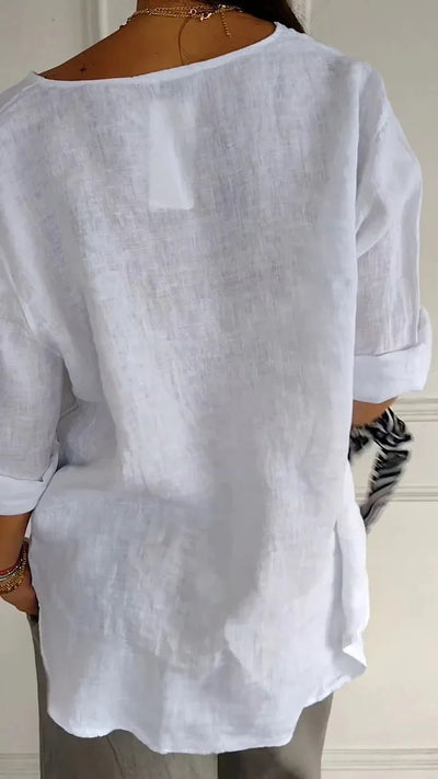 Mariene - Lange Bluse mit Kurzen Ärmeln