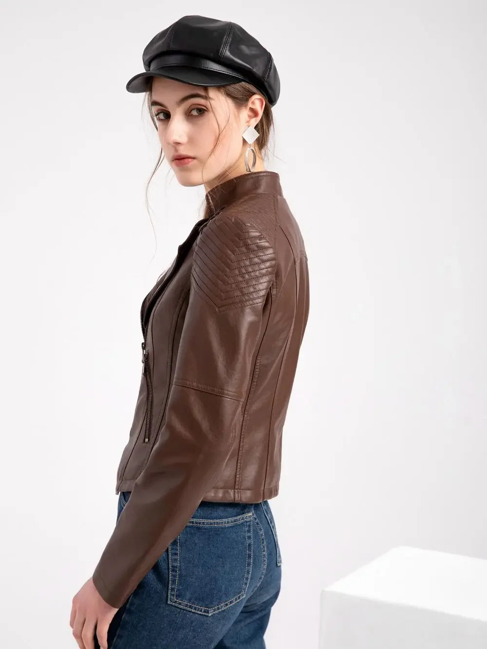 Diana - Elegante Leder-Motorjacke