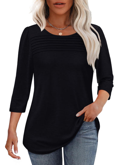 Monica™ - Falten-Top mit 3/4-Ärmeln