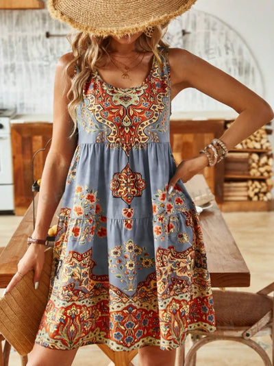 Emma -  Vintage Ärmellose Kleider mit Drück