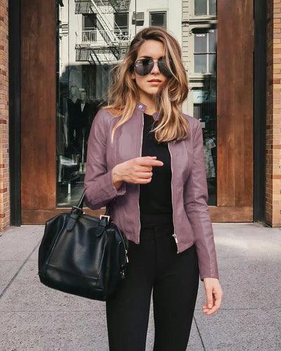 Shira - Stylische Leder Zwischenjacke