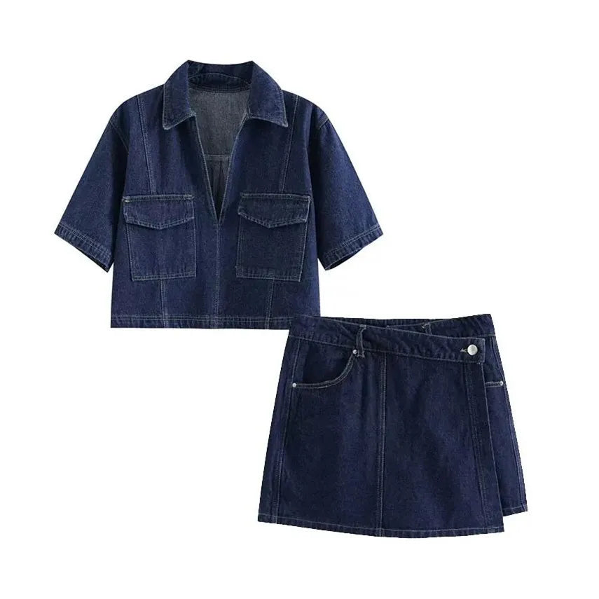 Sofia® | V-Ausschnitt Denim-Set