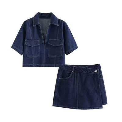 Sofia® | V-Ausschnitt Denim-Set
