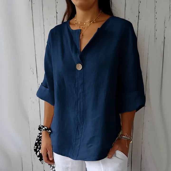 Mariene - Lange Bluse mit Kurzen Ärmeln