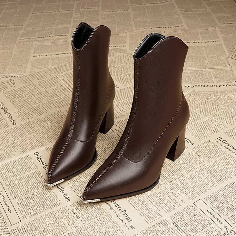 Florine - Komfortstiefel aus Leder mit Absatz