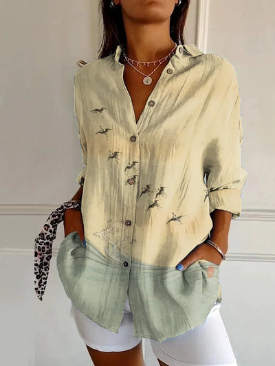 Luna - Lange Bluse mit Blumendruck