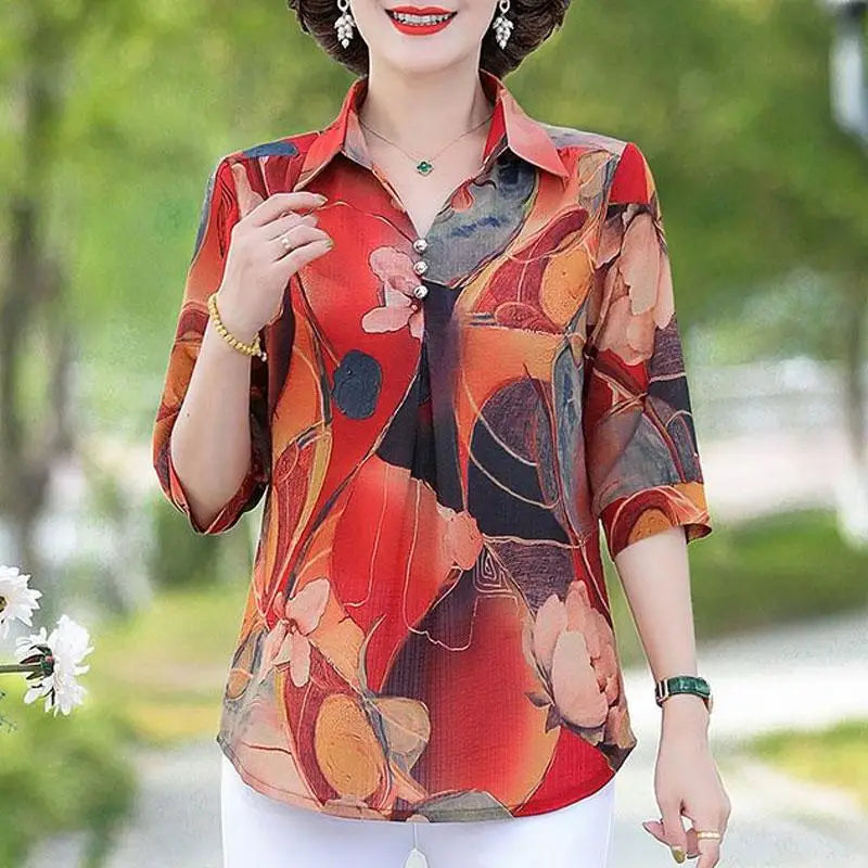 Amelia - Vintage Blumen druck Blusen