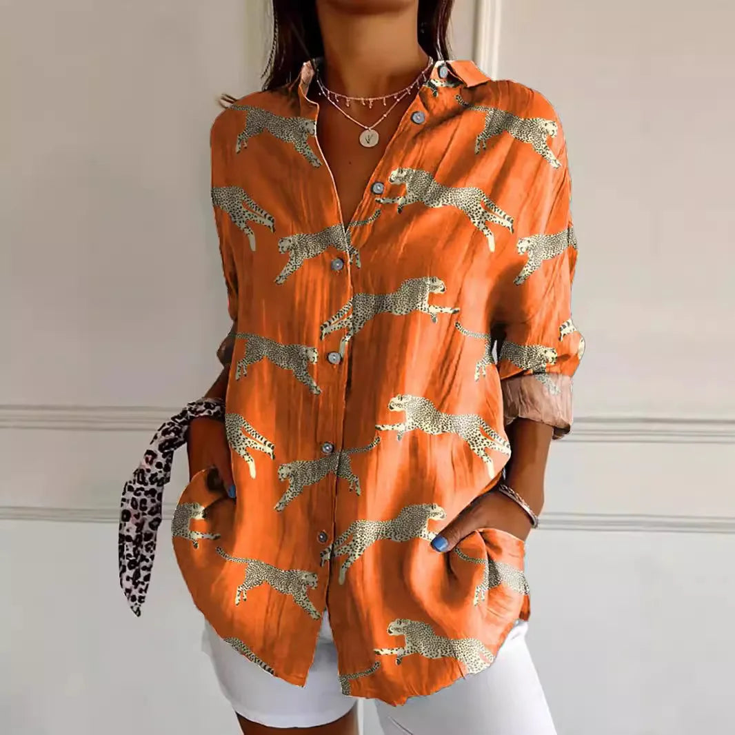 Luna - Lange Bluse mit Blumendruck