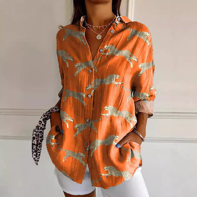 Luna - Lange Bluse mit Blumendruck