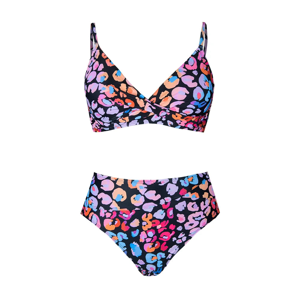 CUPSHE Twist Tank Top High Waist Bikini Sets Swimsuit For Women Orange Floral Two Pieces Beachwear 2023 Bathing Suit Swimwear