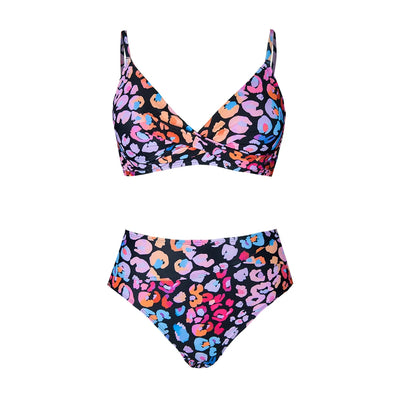 CUPSHE Twist Tank Top High Waist Bikini Sets Swimsuit For Women Orange Floral Two Pieces Beachwear 2023 Bathing Suit Swimwear