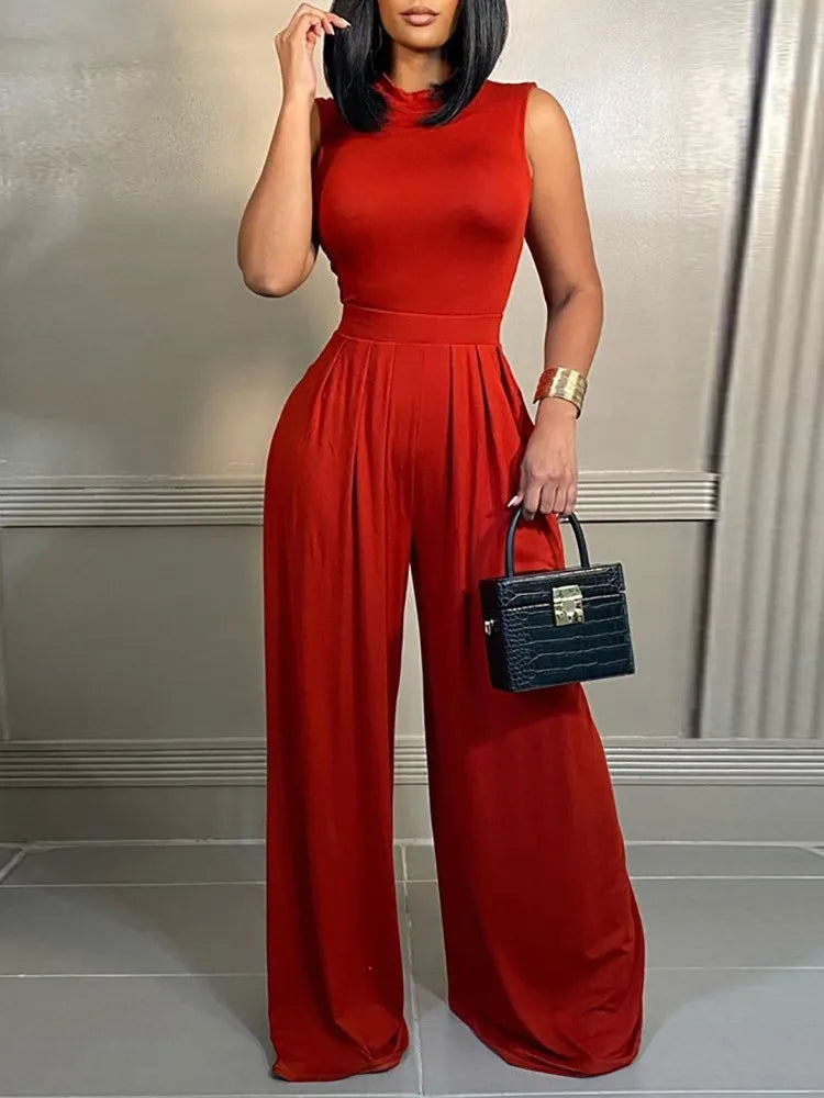 Vi - Bequemer Jumpsuit mit weitem Bein