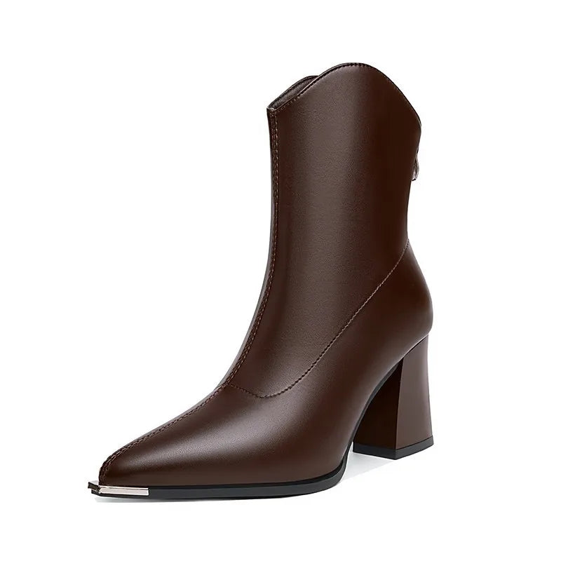 Florine - Komfortstiefel aus Leder mit Absatz