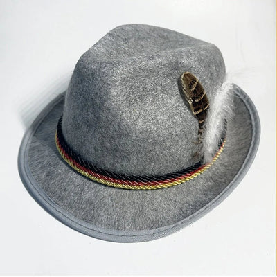 Elegant Herren-Oktoberfest-Fedora mit Feder – Das perfekte Kostüm-Accessoire für Ihren Festauftritt