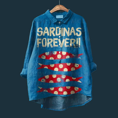 Rael | Bequemes Vintage-Shirt mit Fischdesgin