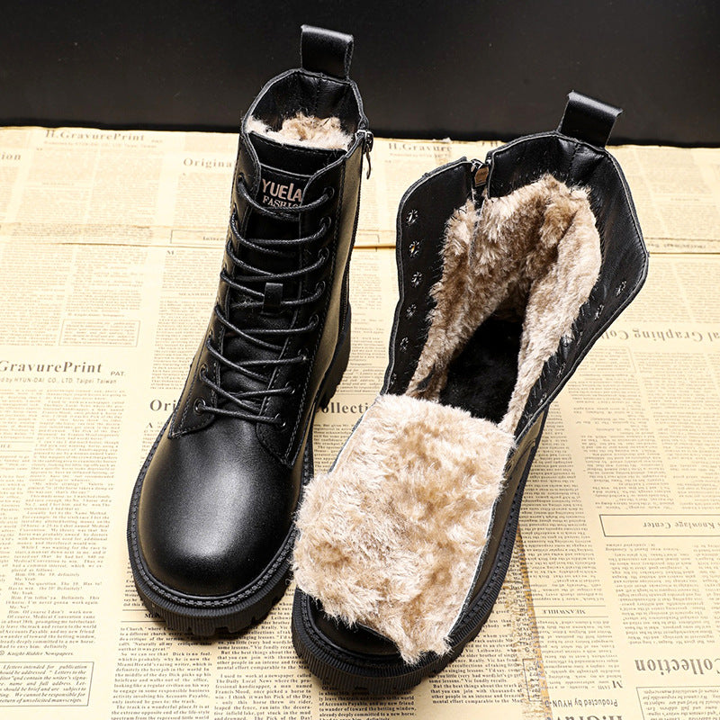 Lenia | Warme Lederstiefel mit Reißverschluss